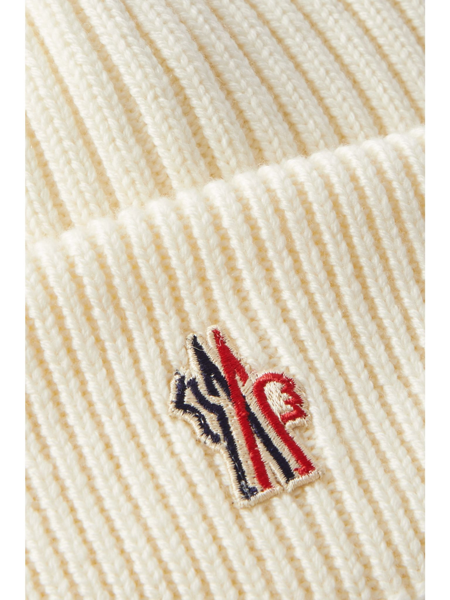 Appliqued padded ribbed wool beanie White - 3