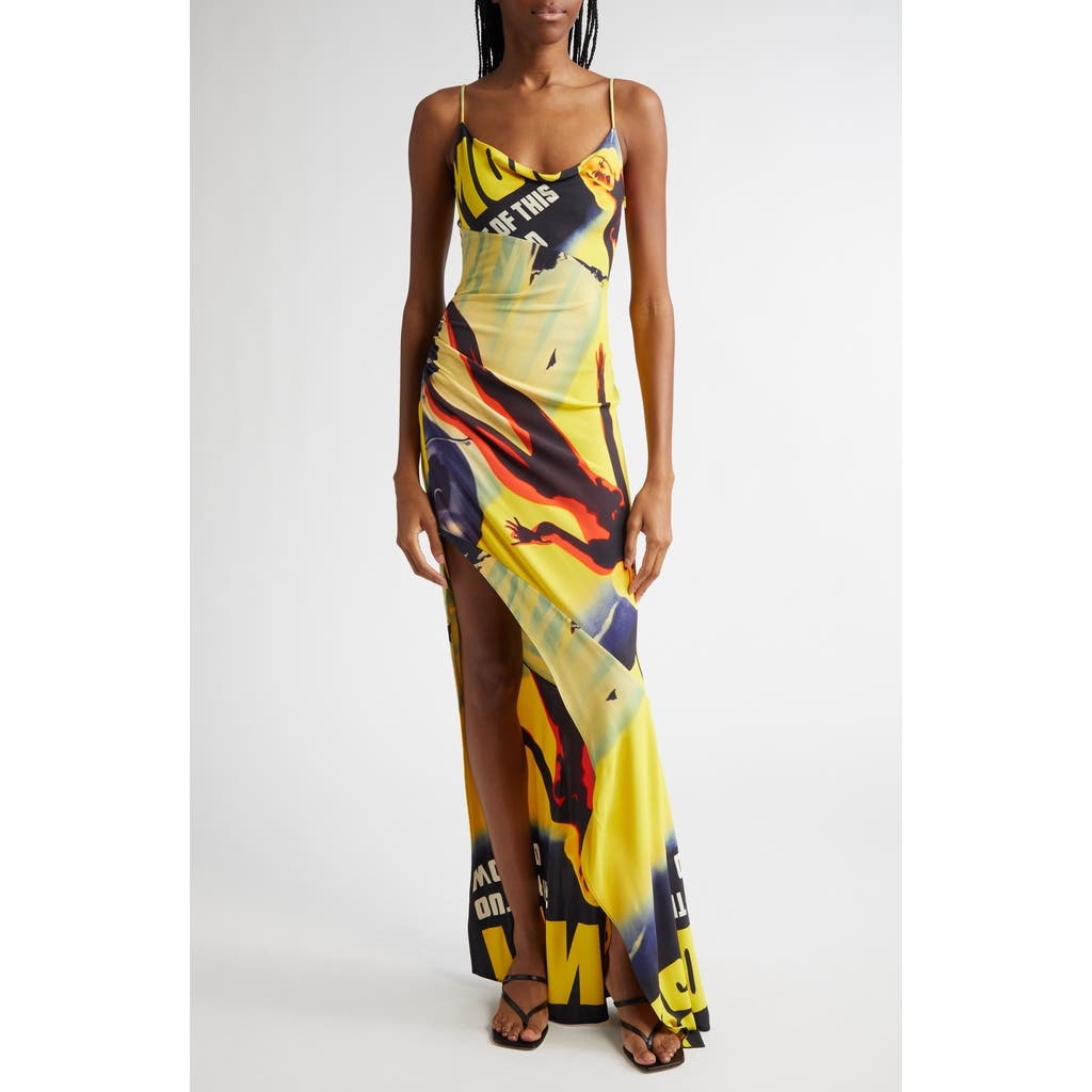 MONSE Lady Print Draped Maxi Dress in Print Multi at Nordstrom - 1