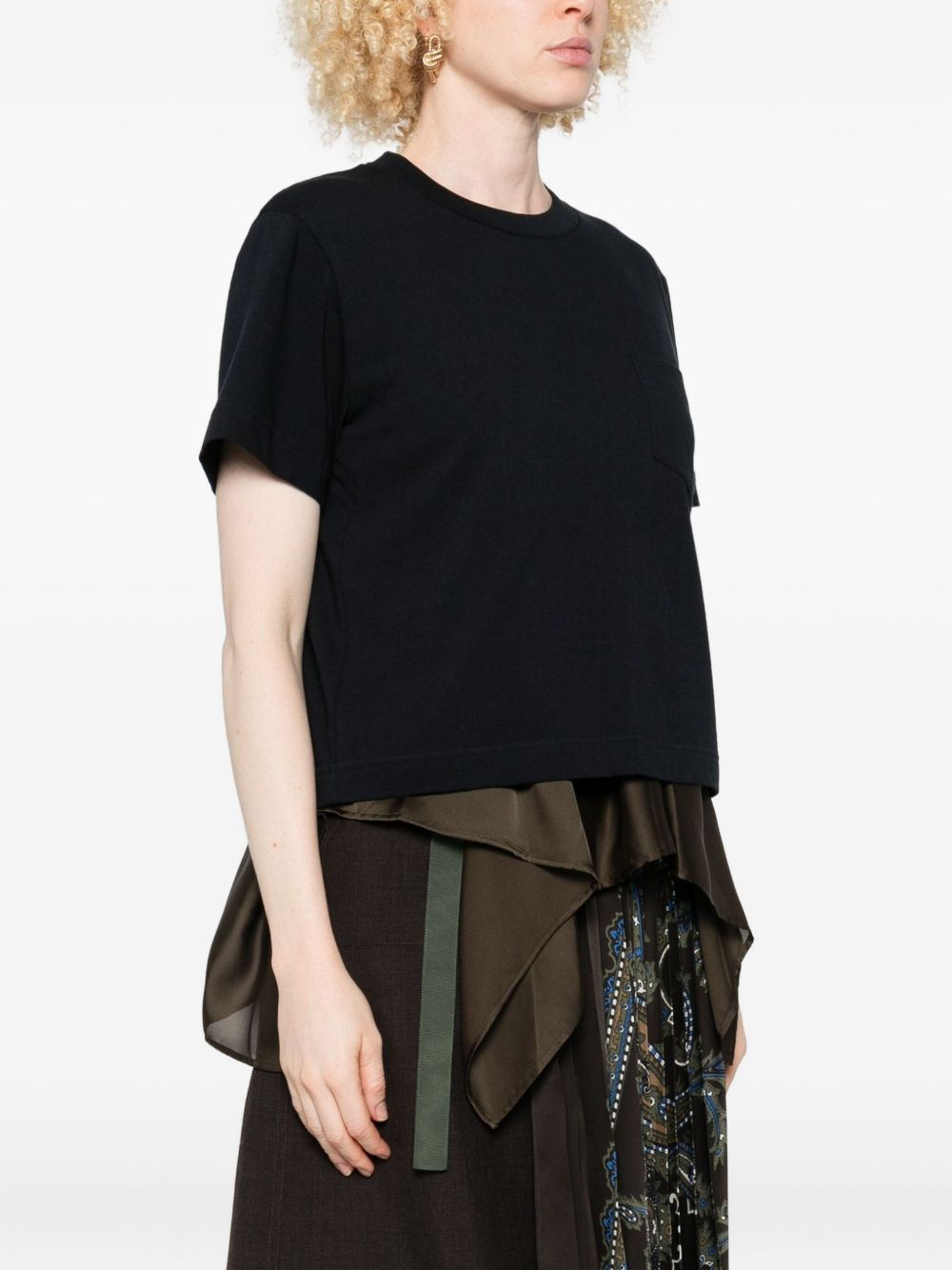 draped-hem T-shirt - 3