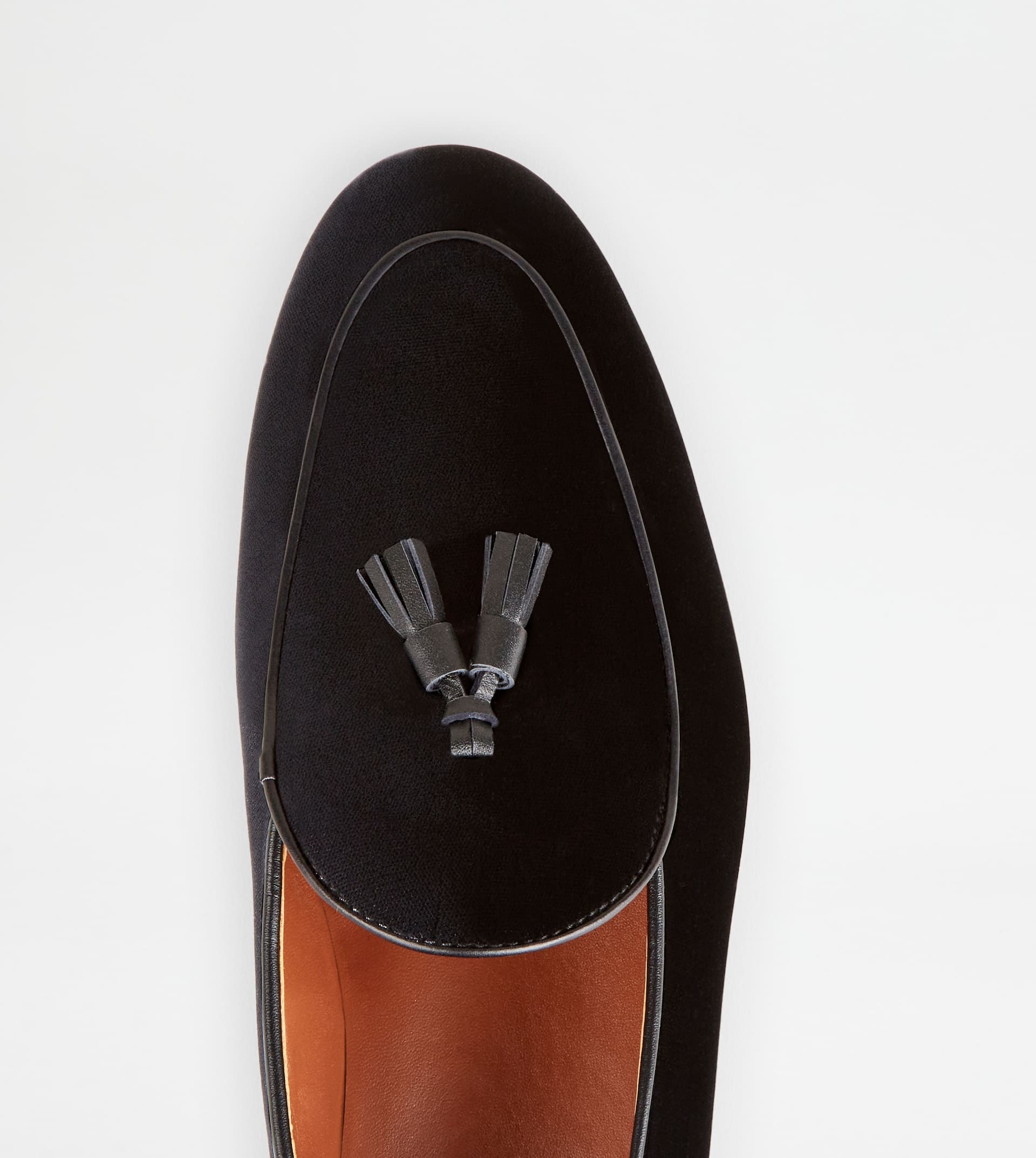 LOAFERS WITH TASSELS IN VELVET - BLACK - 5