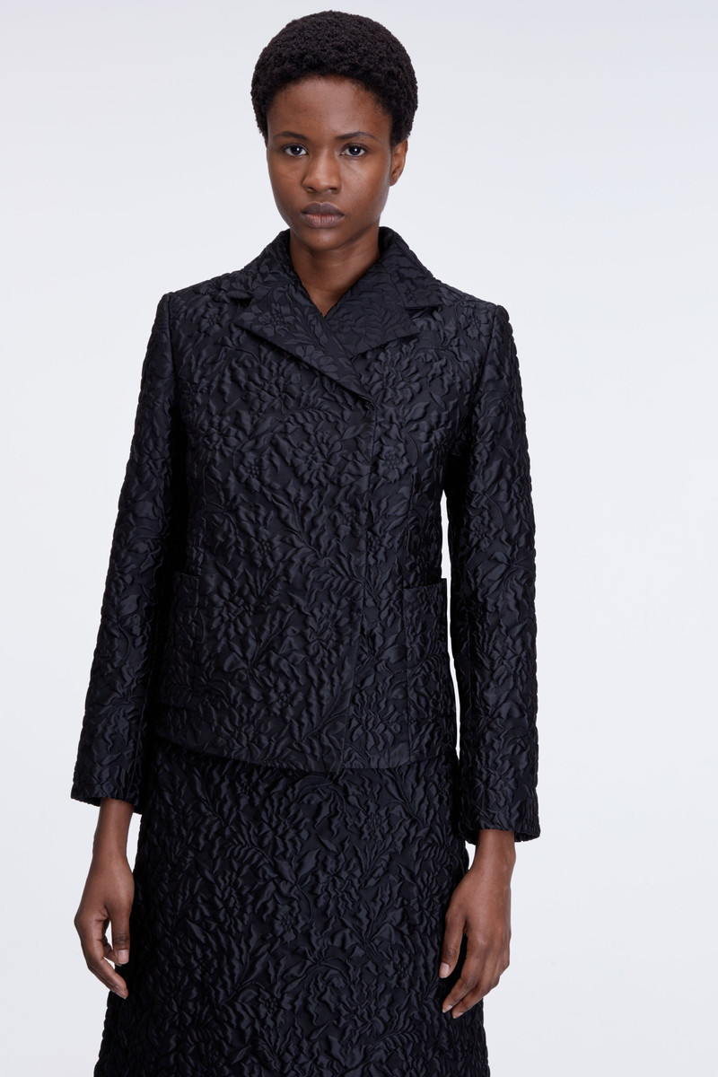 Feyi Jacket In Black Double Warp Floral 3