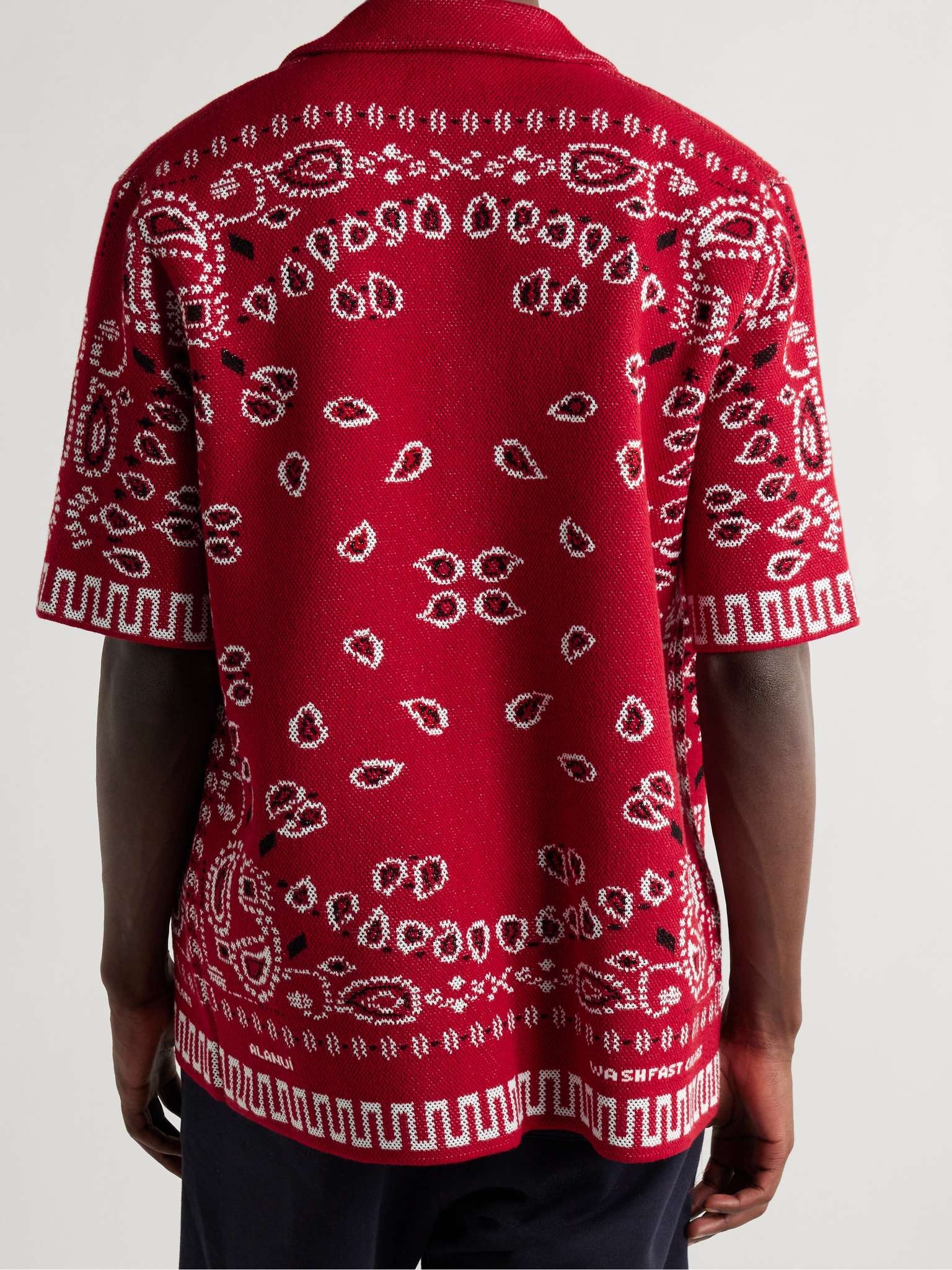 Camp-Collar Bandana-Jacquard Cotton Shirt - 4