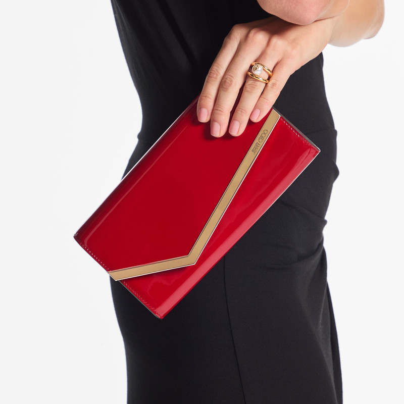 JIMMY CHOO Emmie
Ruby Red Patent Leather Clutch Bag outlook