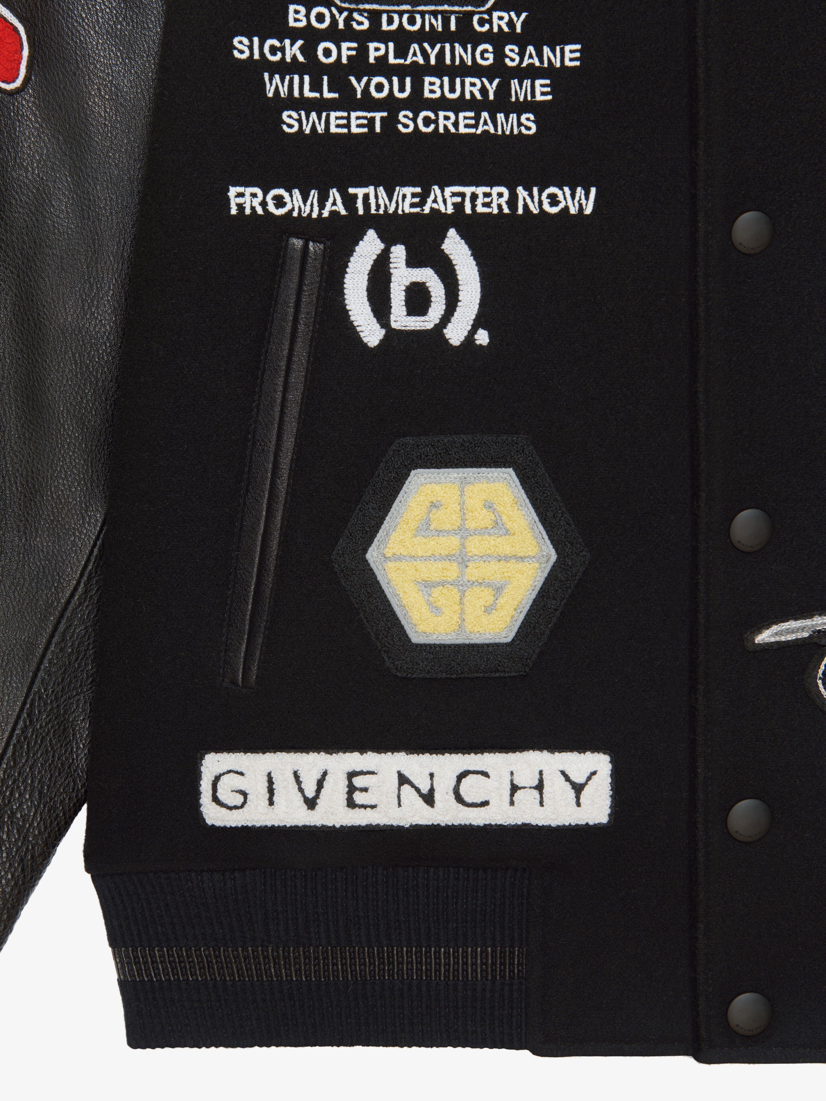 HOODED BOMBER JACKET IN WOOL AND LEATHER - 7
