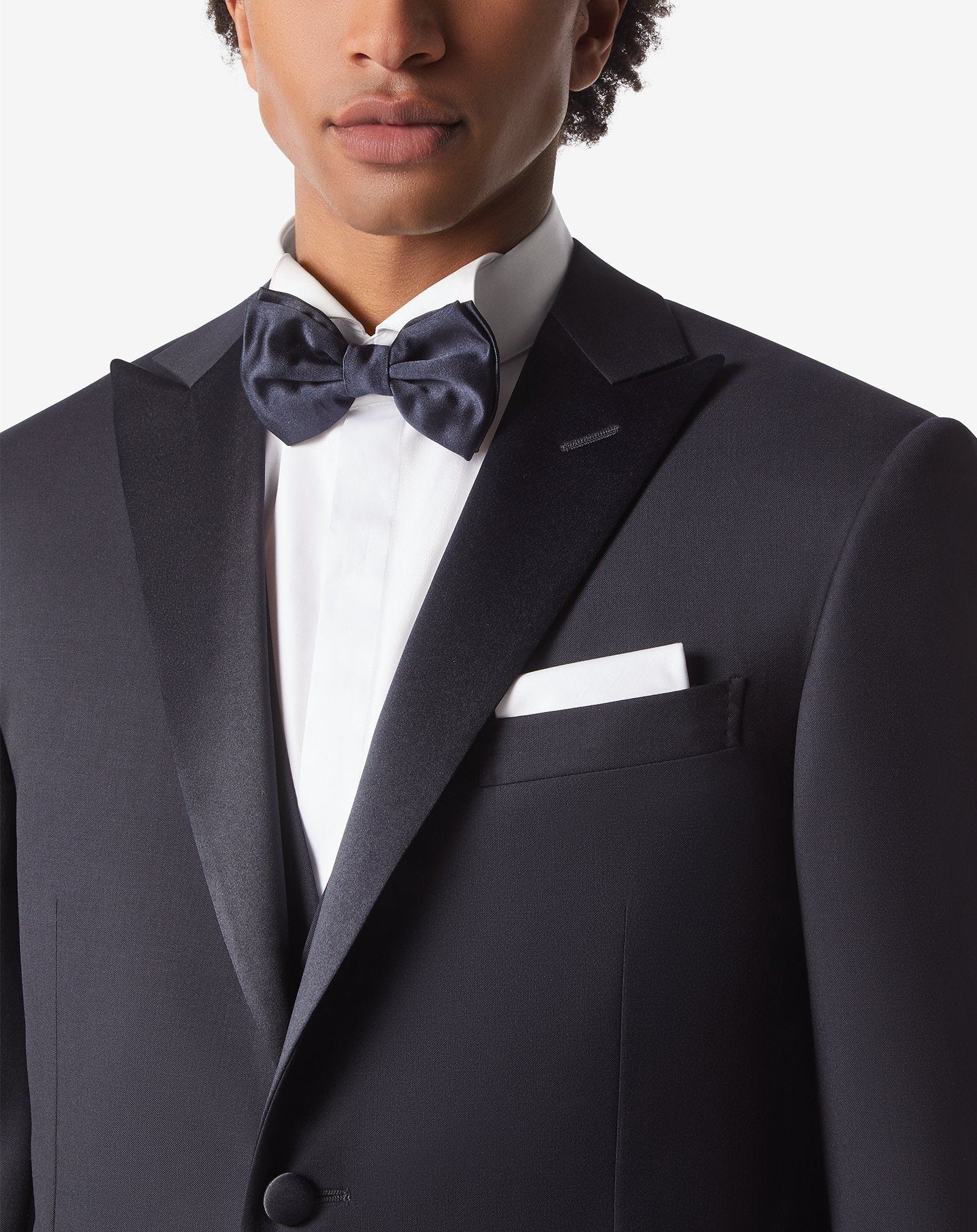 Navy blue S130's wool twill tuxedo - 3