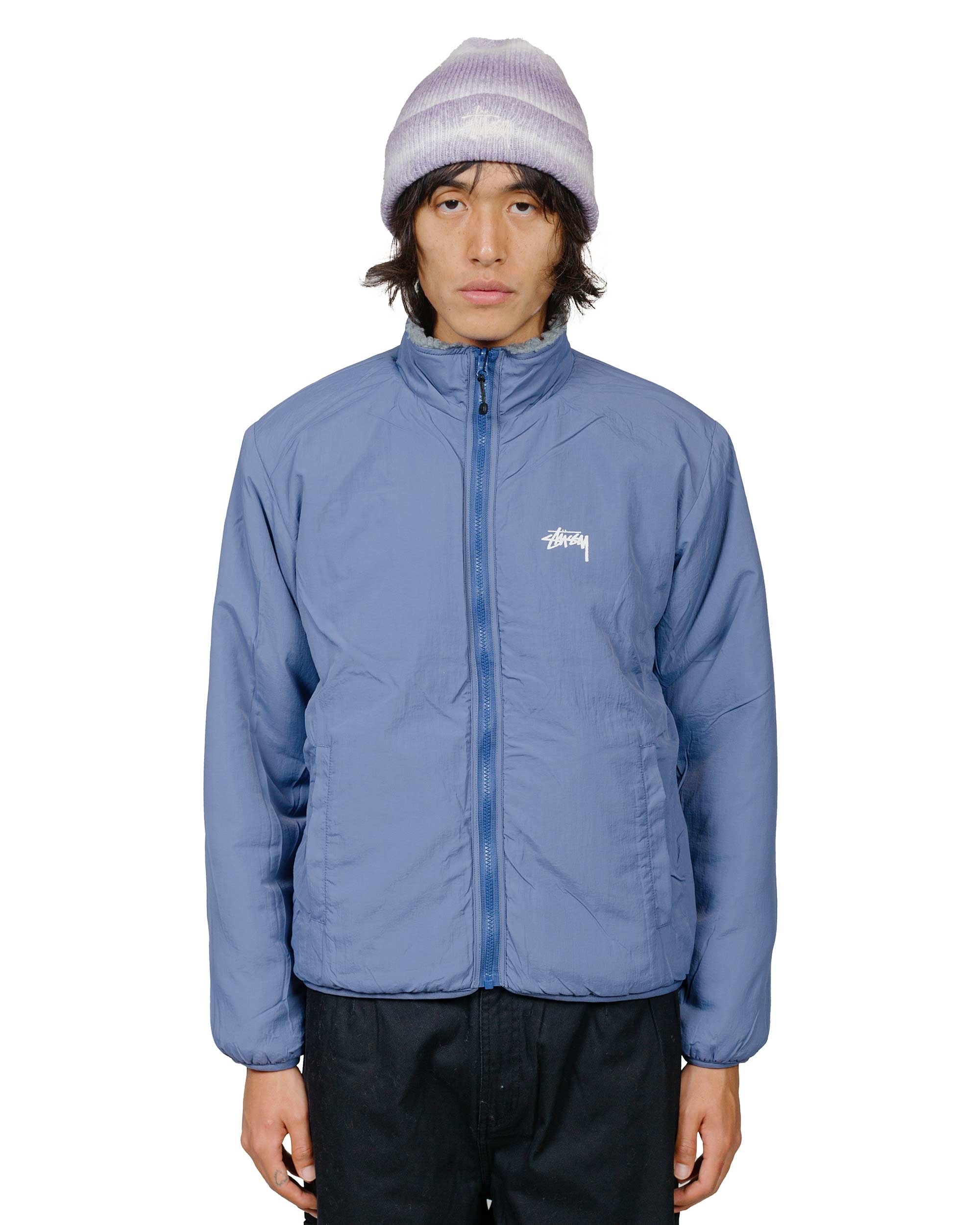 Stüssy Sherpa Reversible Jacket Blue Stone - 6