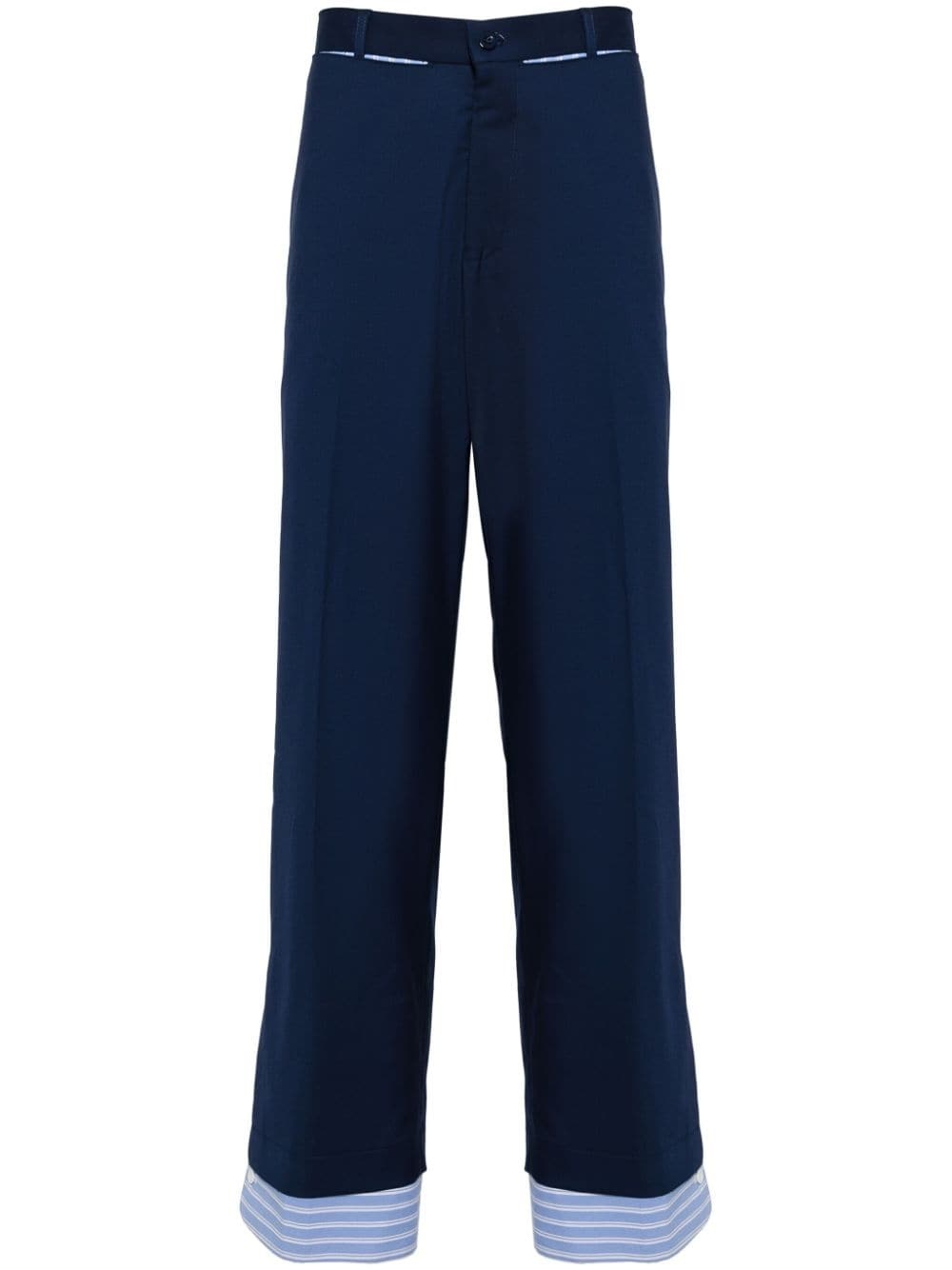 layered mid-rise straight-leg trousers - 1