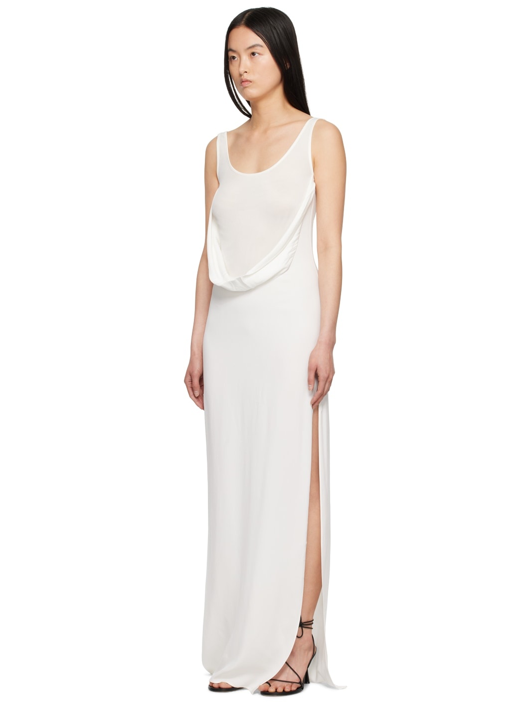 White Fusion Arced Maxi Dress - 4