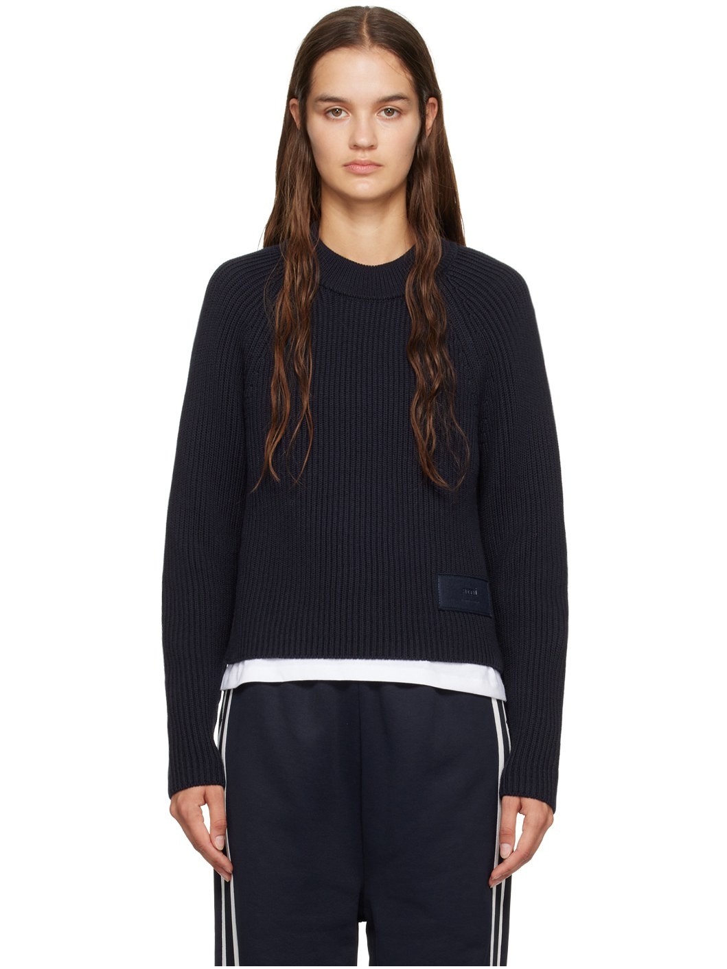 Navy Patch Sweater - 1