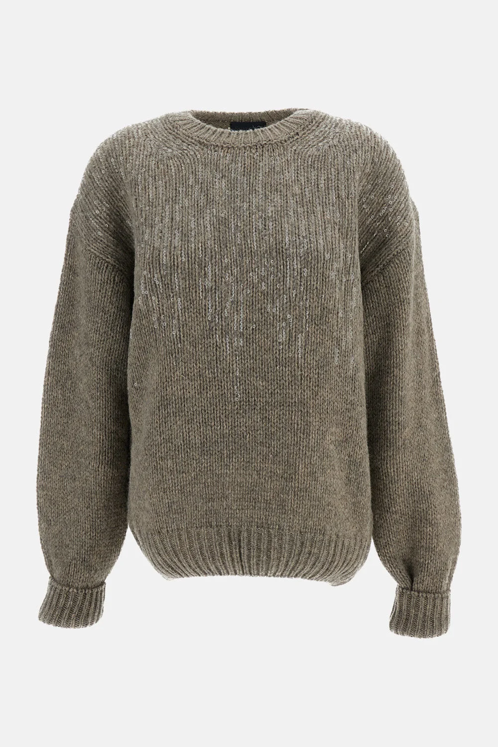CREW-NECK SWEATER WITH SEQUINS - 1