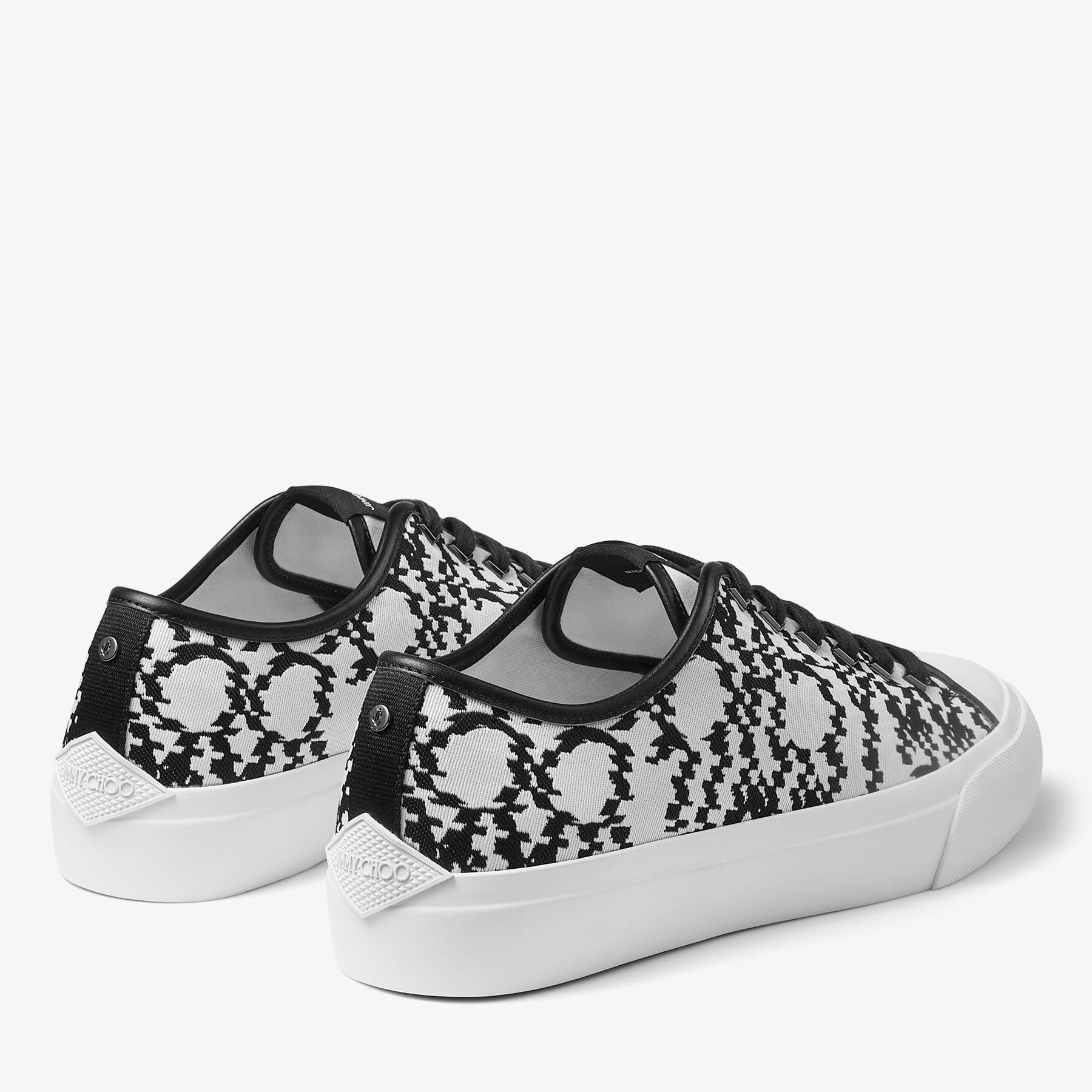 Palma/M
Black and White Distorted Jimmy Choo Jaquard Fabric Low-Top Trainers - 6