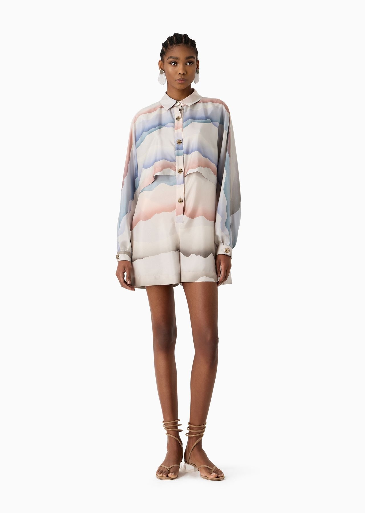 ASV short, printed silk habotai jumpsuit - 2