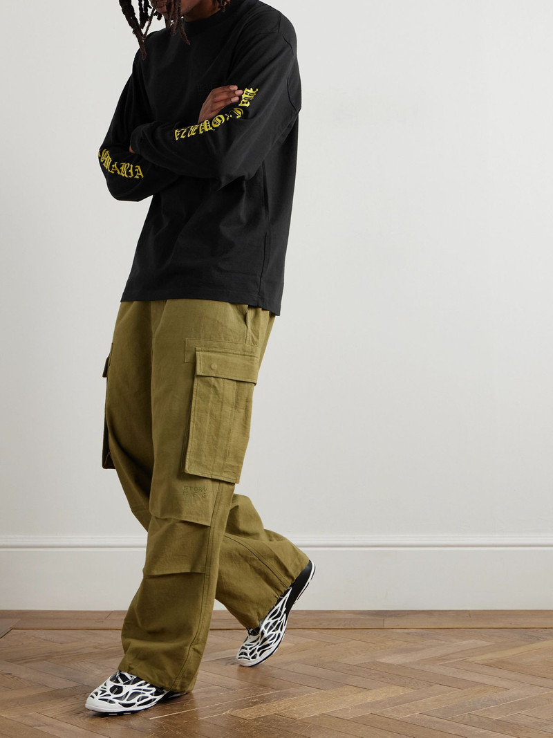 WACKO MARIA Logo-Embroidered Printed Cotton-Jersey T-Shirt Black outlook