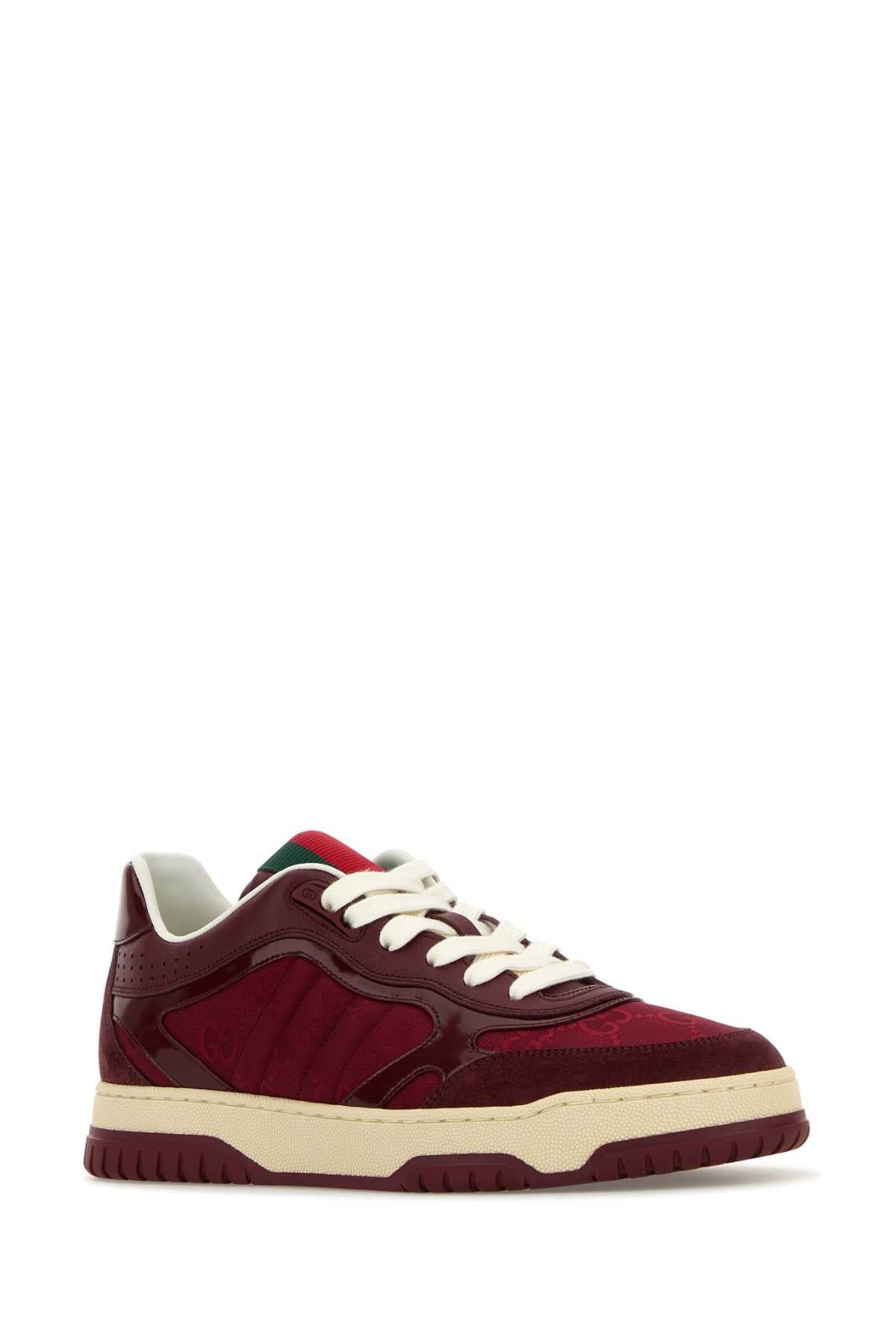 GUCCI Gucci Women Burgundy Leather And Gg Supreme Fabric Re