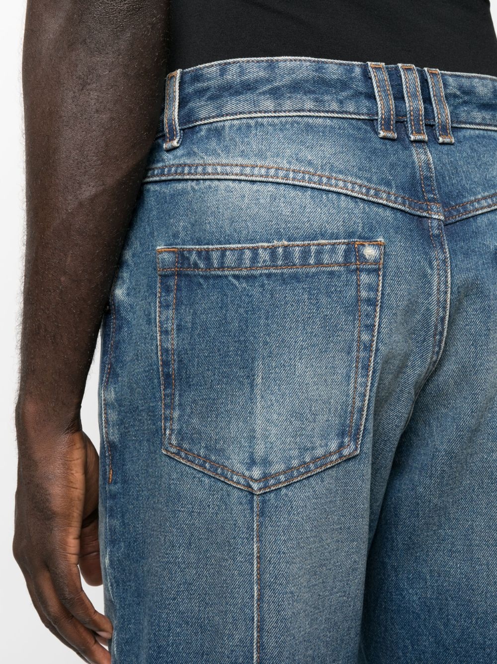 faded straight-leg jeans - 5