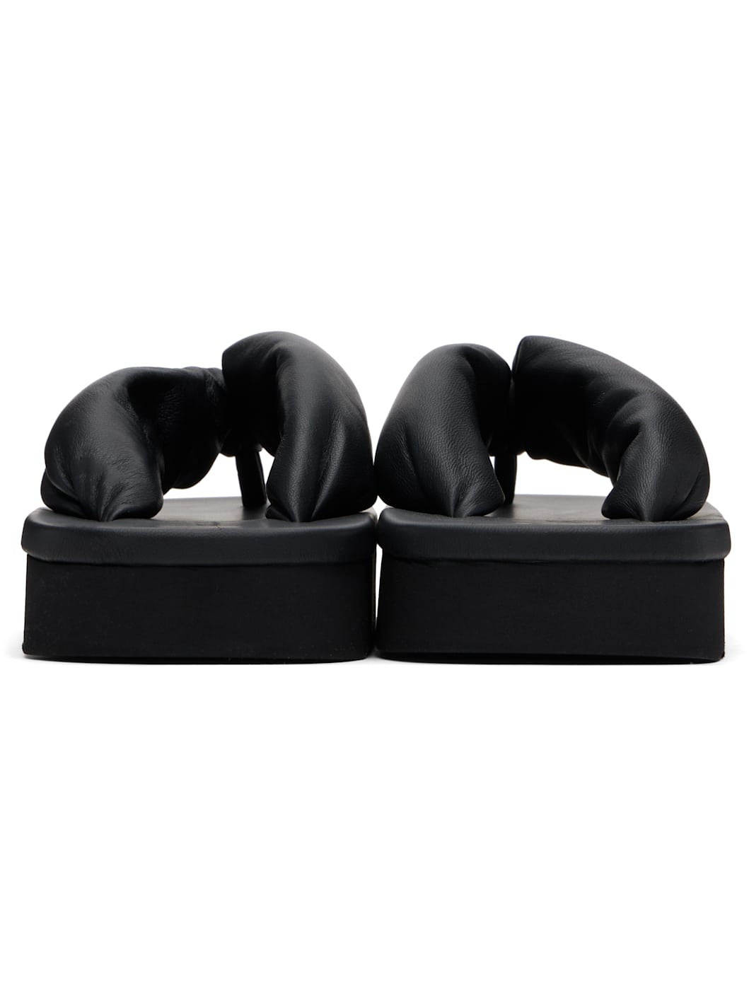 Black Hollywood Peached Lambskin Flip-Flops - 2