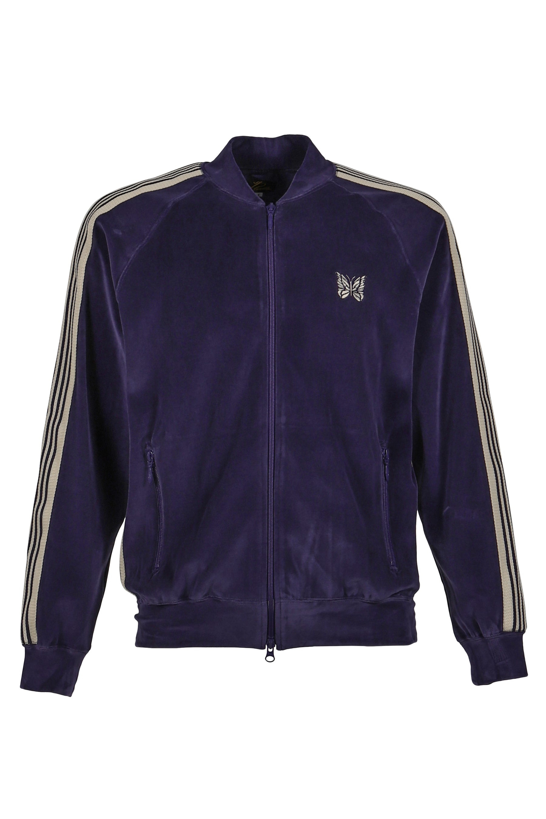 RIB COLLAR TRACK JACKET - C/PE VELOUR / NVY - 5