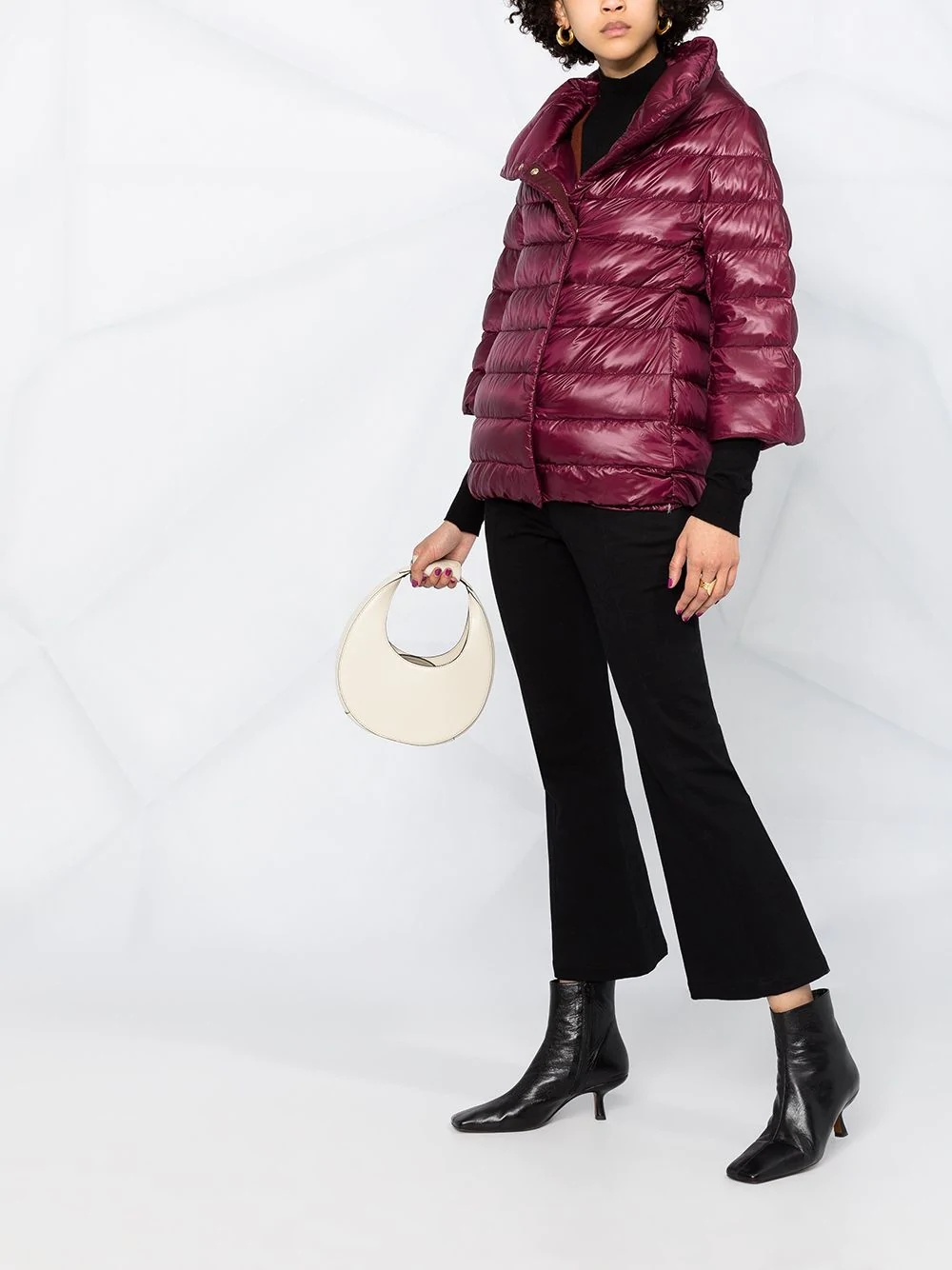 three-quarter sleeve puffer jacket - 6