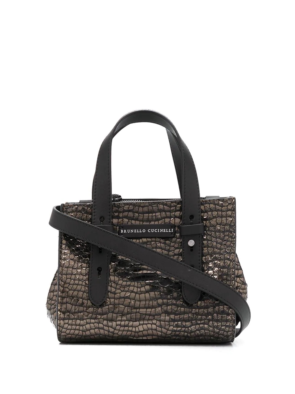 crocodile-embossed tote bag - 1