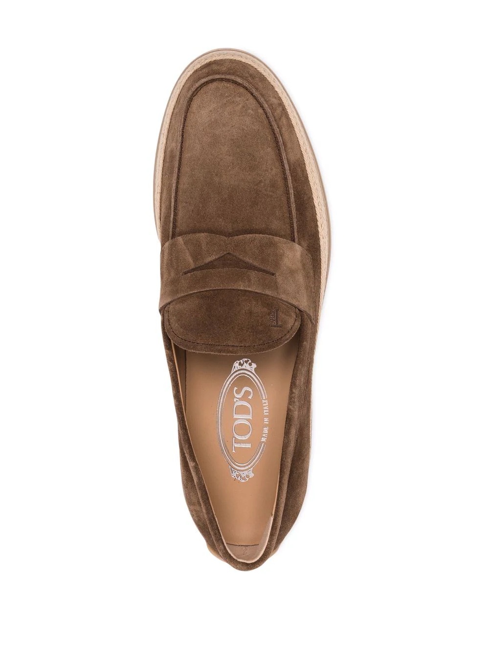 woven trim penny loafers - 4