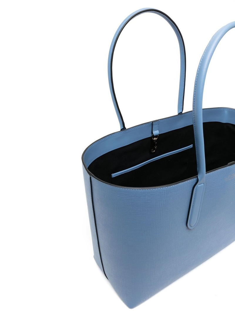 logo-print leather tote bag 5