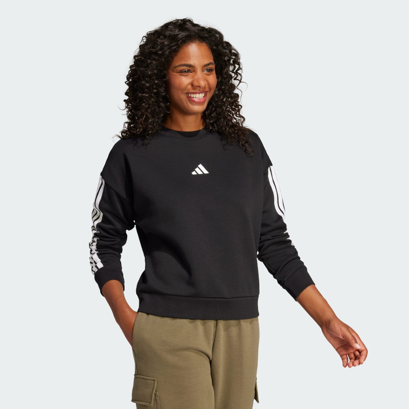 Essentials 3-Stripes Fleece Sweatshirt 4