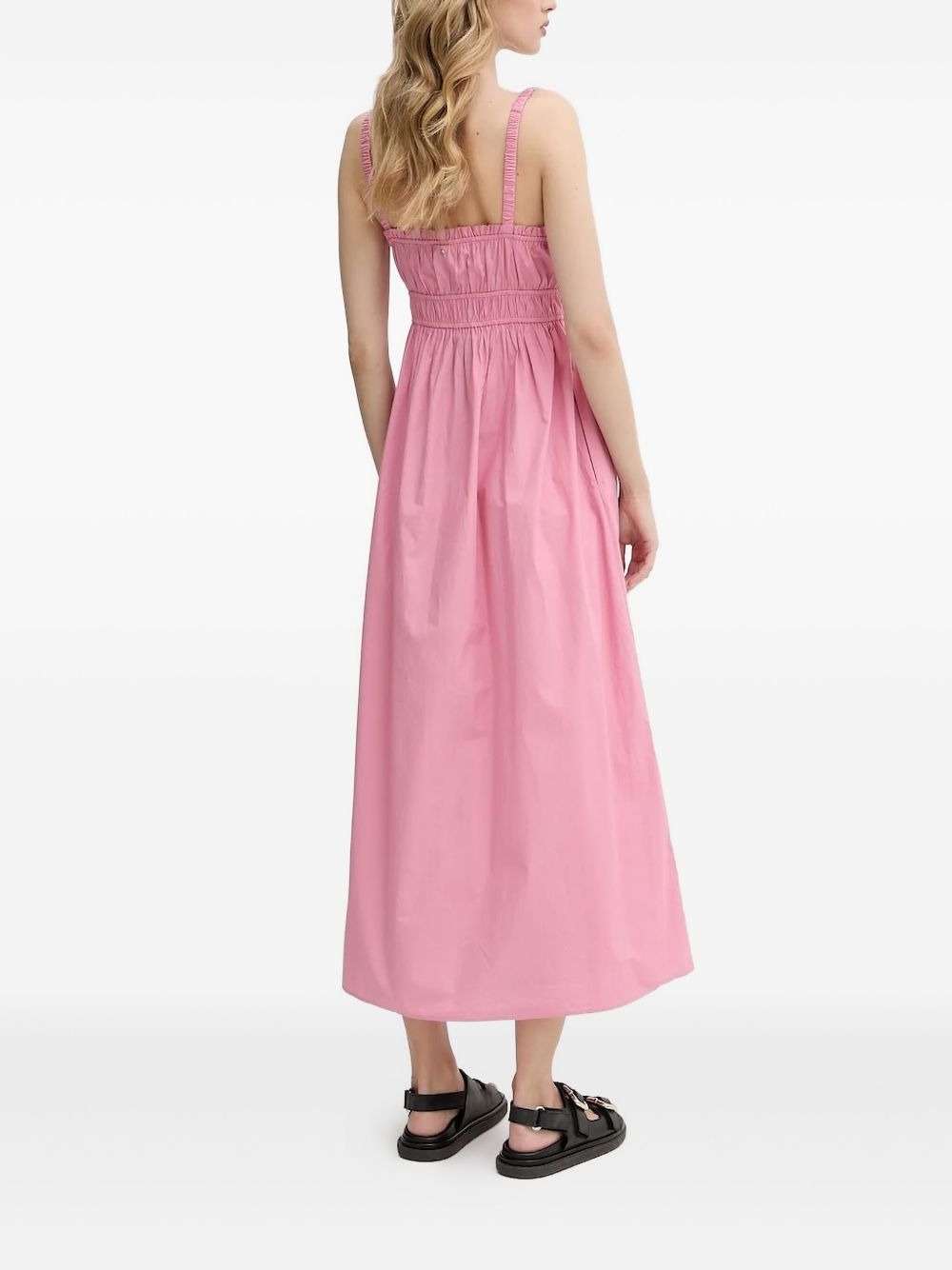 gathered-bodice midi dress - 2