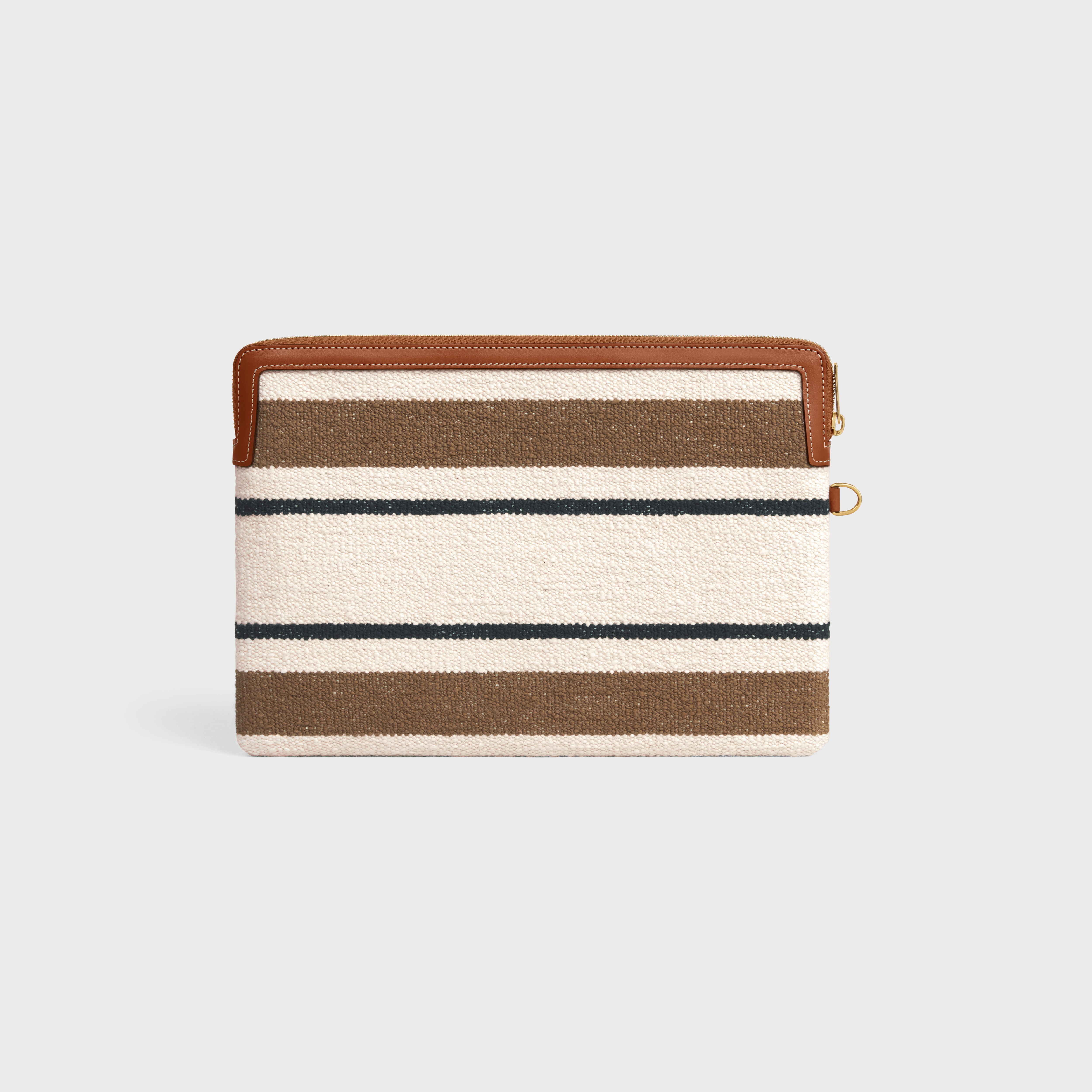 SMALL POUCH WITH STRAP celine signature in striped textile with celine JACQUARD - 4