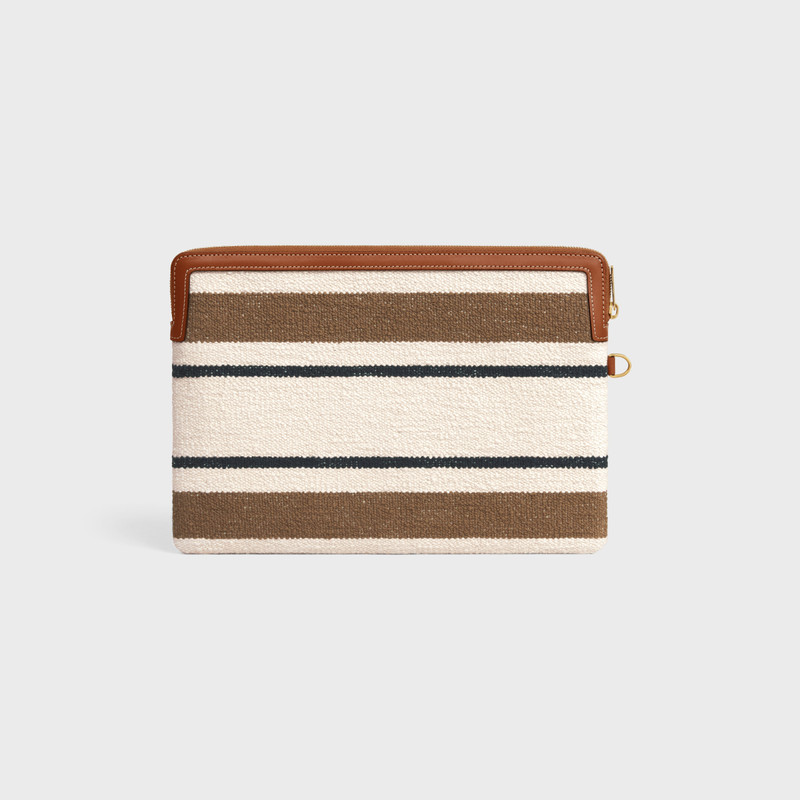 SMALL POUCH WITH STRAP celine signature in striped textile with celine JACQUARD 4