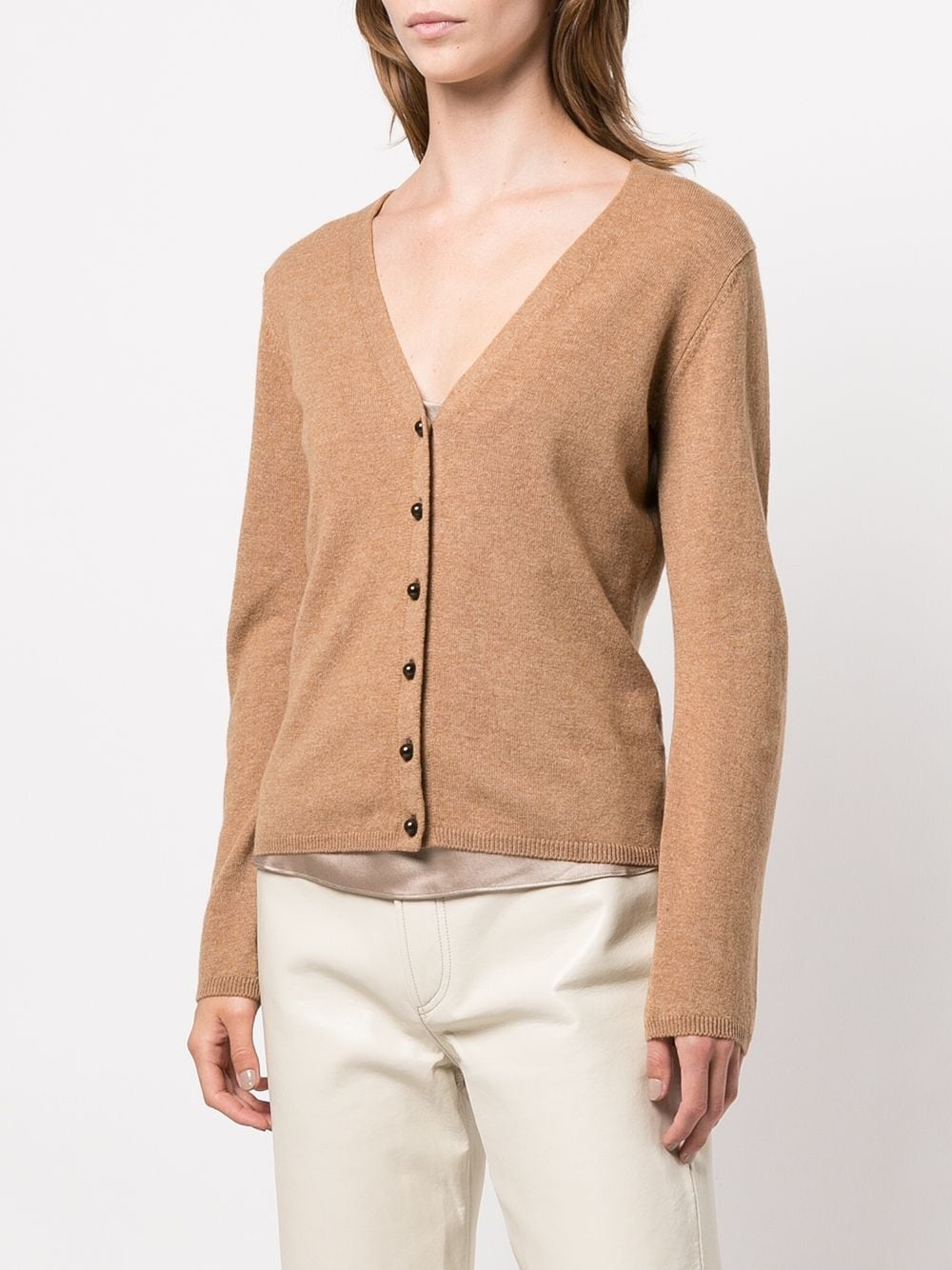 buttoned-up V-neck cardigan - 3