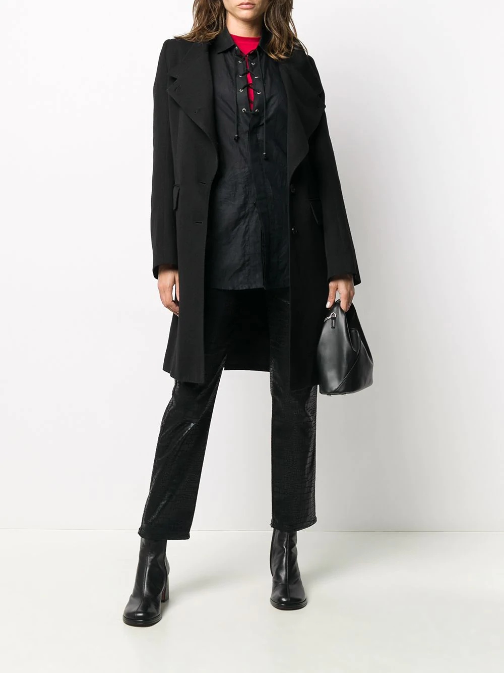 off-centre button coat - 2