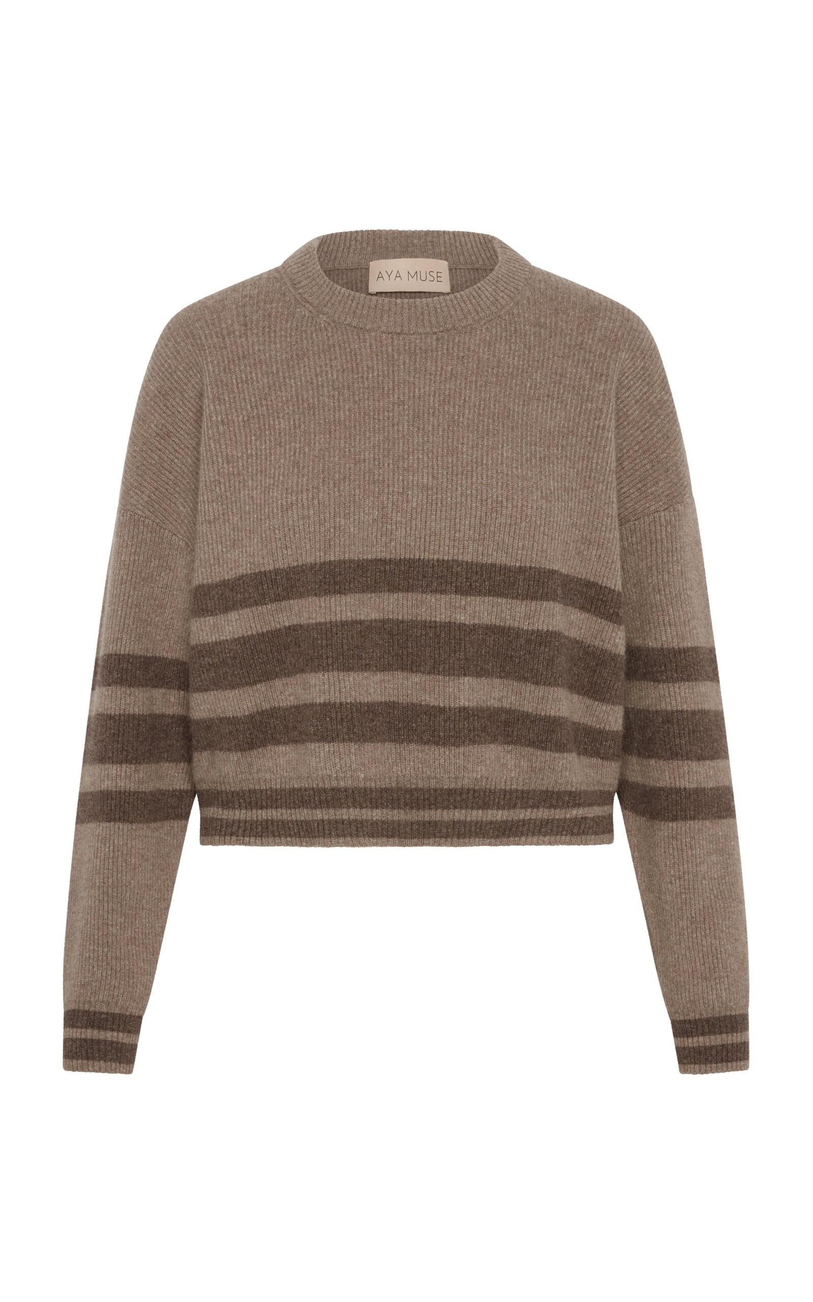 Pavo Striped Cashmere Sweater taupe - 1