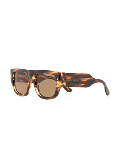 GUCCI logo-lettering square-frame sunglasses outlook