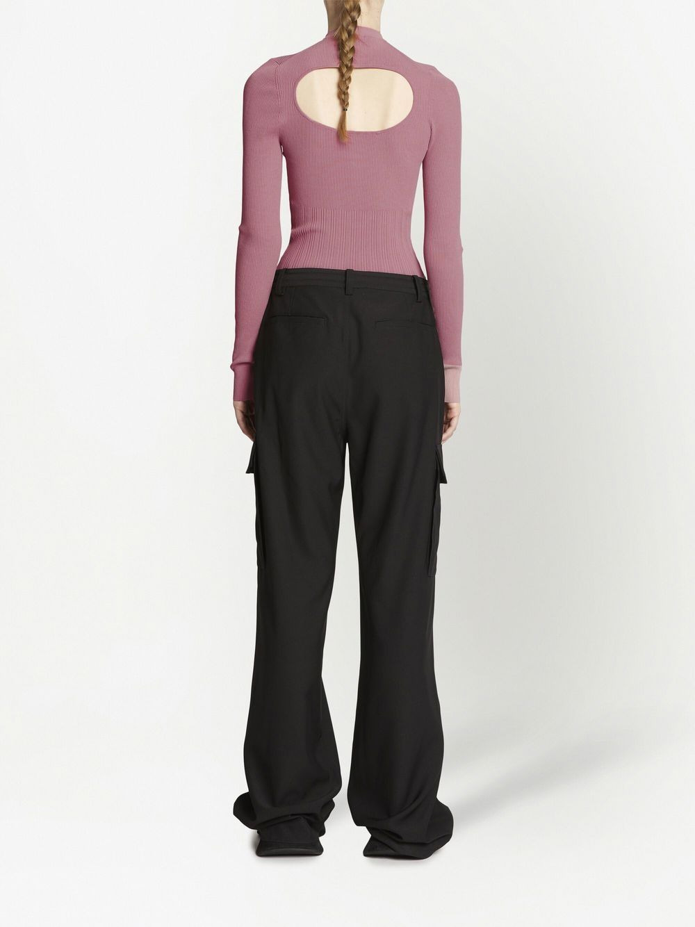 cut-out detail knitted top - 4
