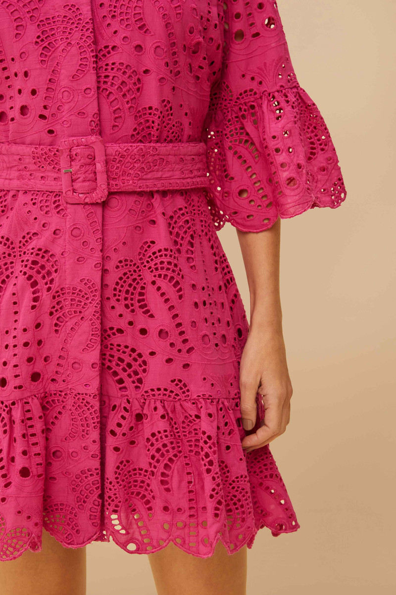 Pink Palm Tree Mini Dress 4