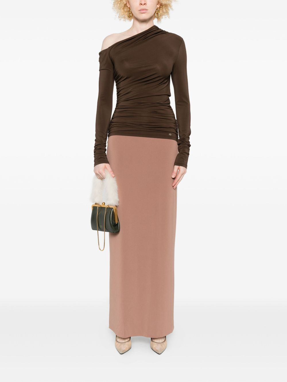 one-shoulder ruched top - 2
