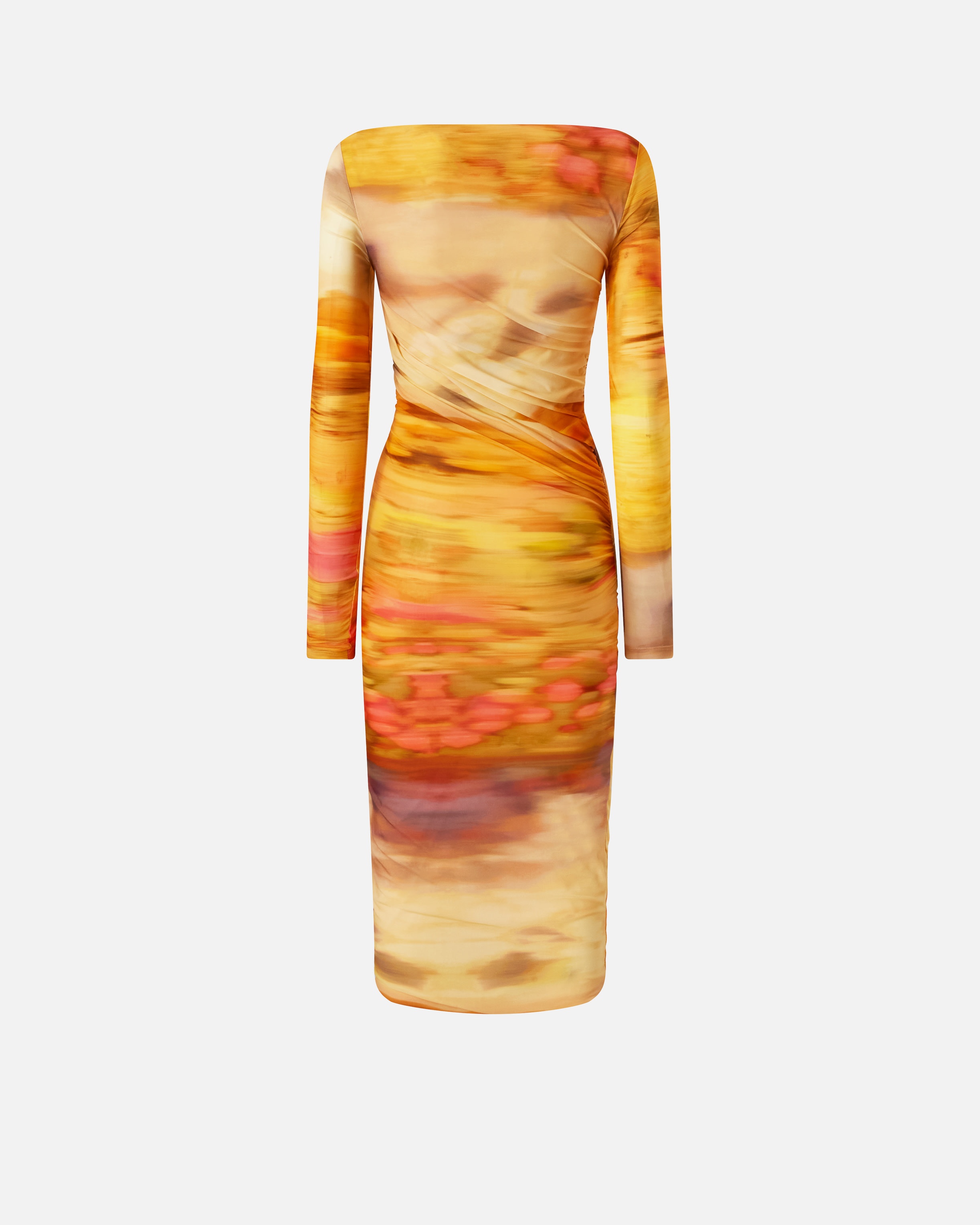 LANDSCAPE PRINT BODYCON MIDI DRESS - 6
