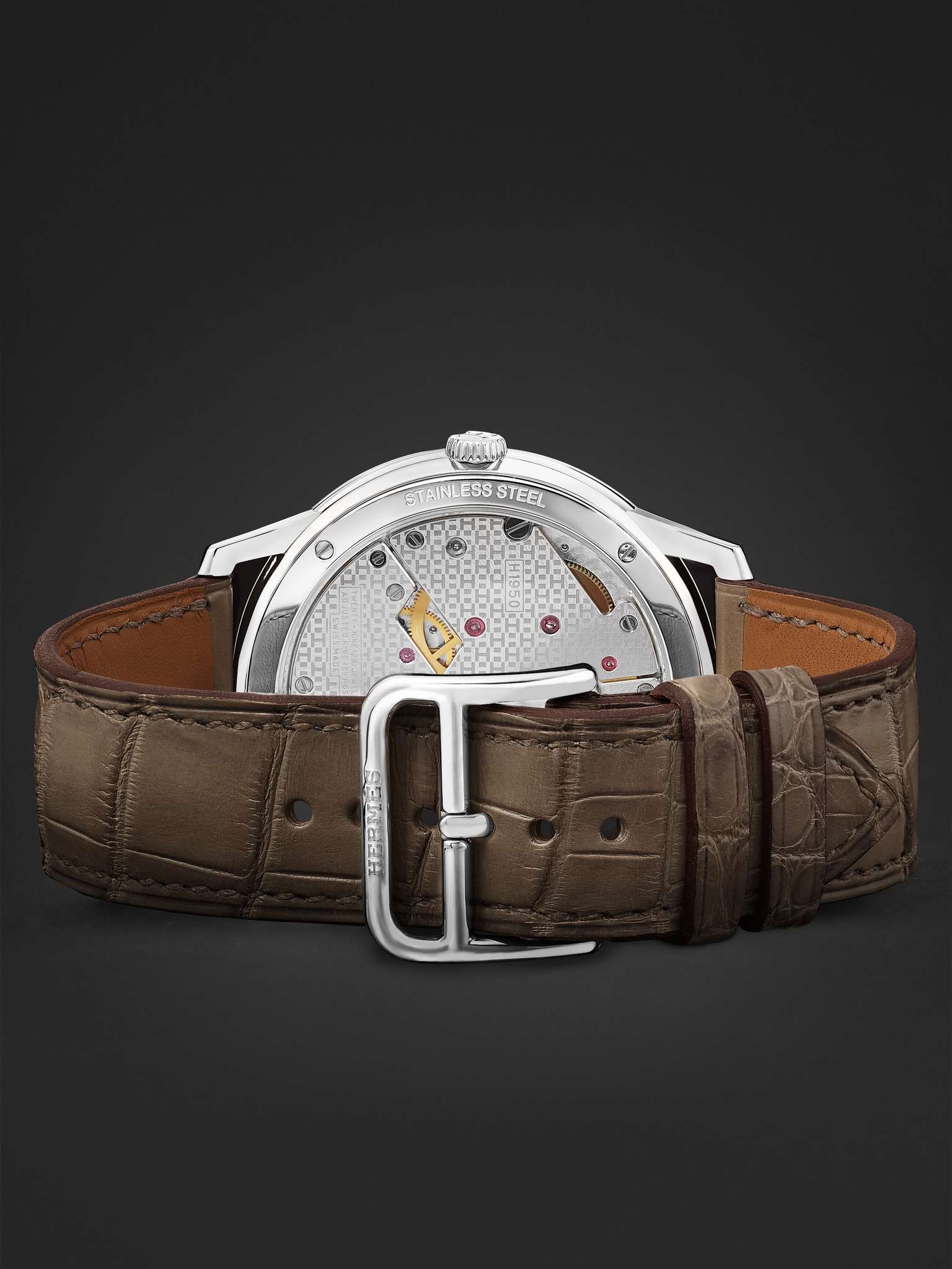 Slim d'Hermès Acier Automatic 39.5mm Stainless Steel and Alligator Watch, Ref. No. W045266WW00 - 7