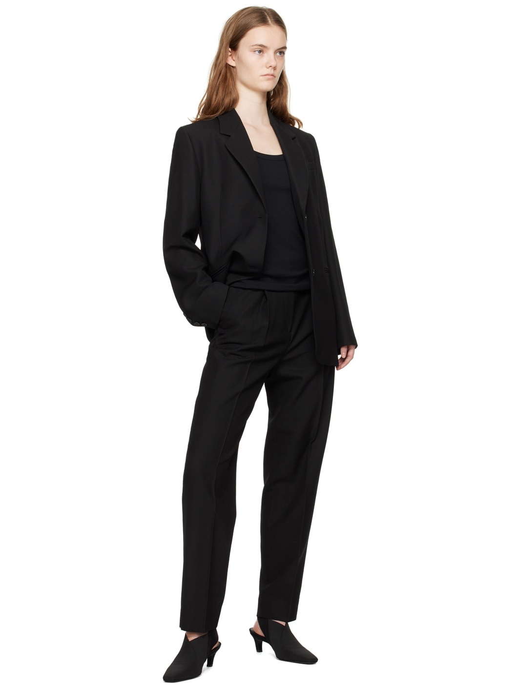 Black Single-Pleat Trousers - 4