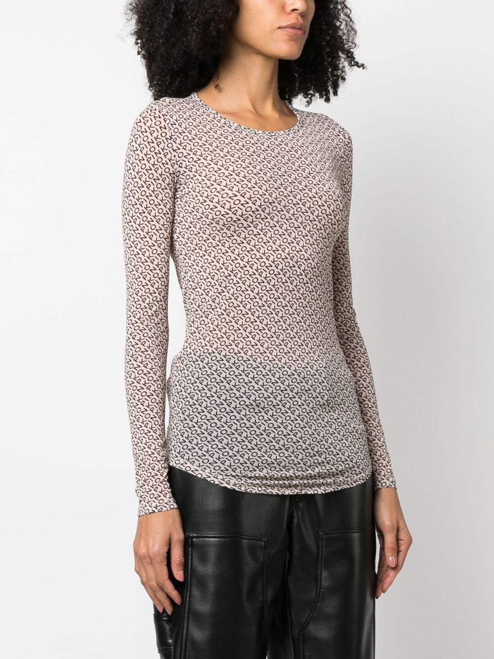 logo-print semi-sheer sweatshirt - 3