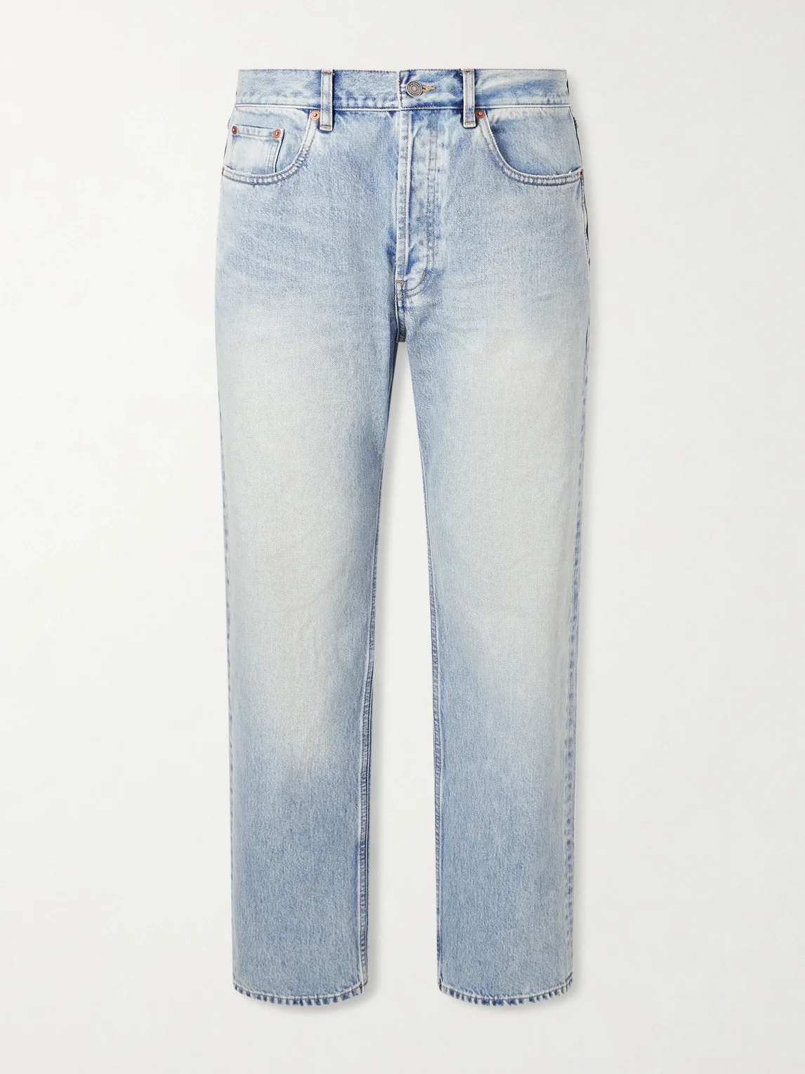 Straight-Leg Distressed Jeans - 1