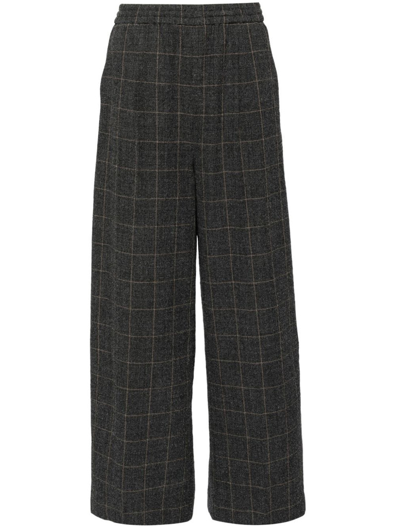 checked straight trousers 1
