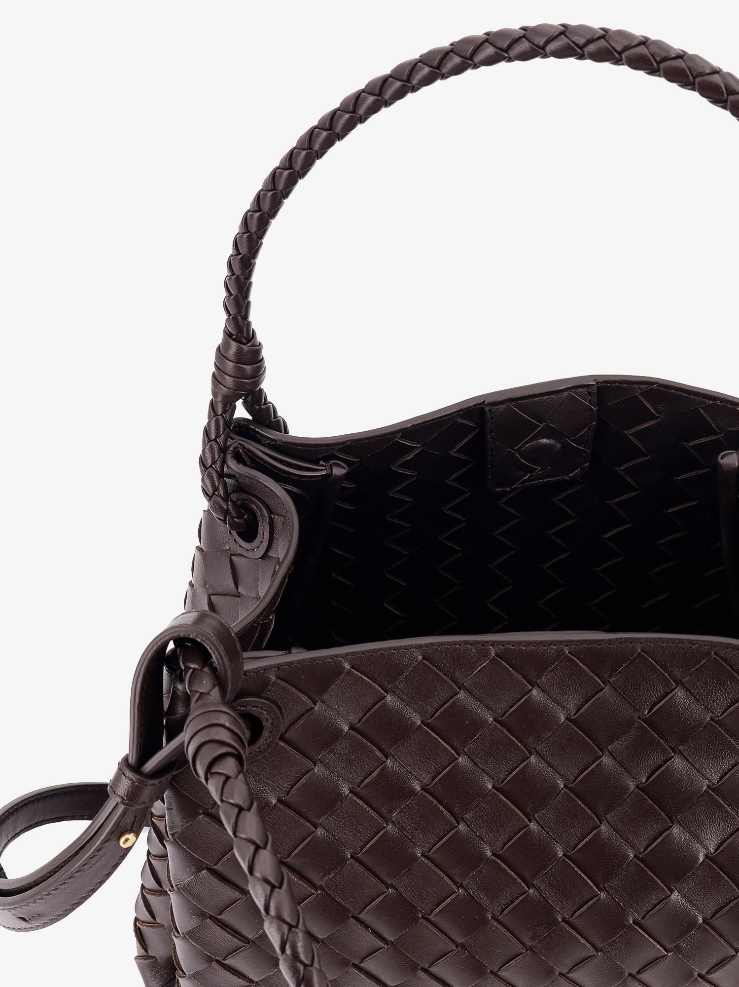 Bottega Veneta Parachute Leather Shoulder Bag With Intrecciato Motif And Knot Detail - 5