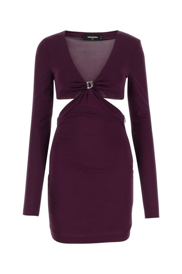 Dsquared Woman Plum Viscose Mini Dress - 1