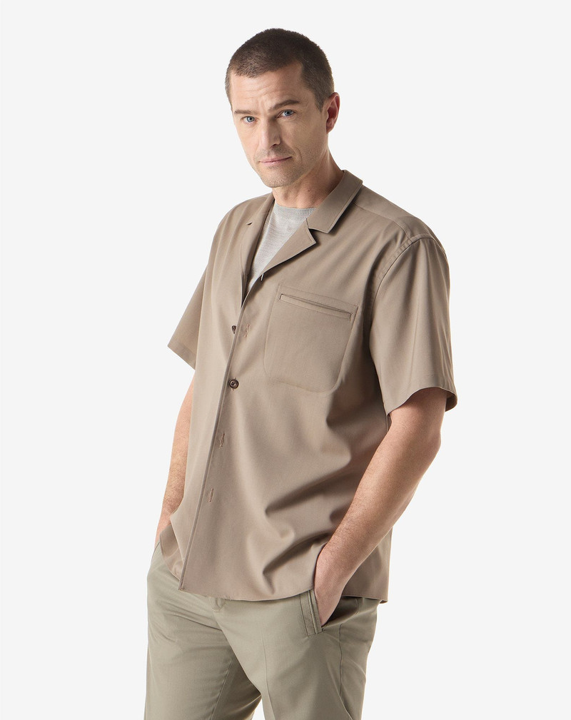 CORNELIANI Beige shirt made from pure naturally stretch 120’ wool outlook