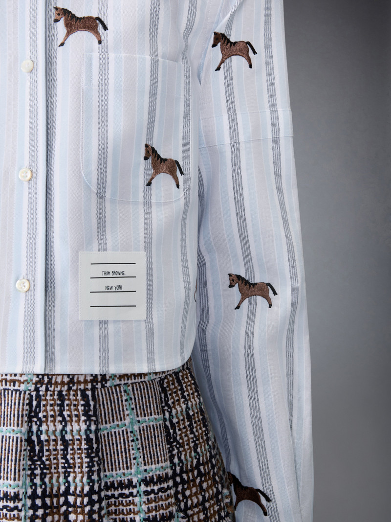 LUNAR NEW YEAR HORSE 4-BAR CROPPED OXFORD SHIRT 6