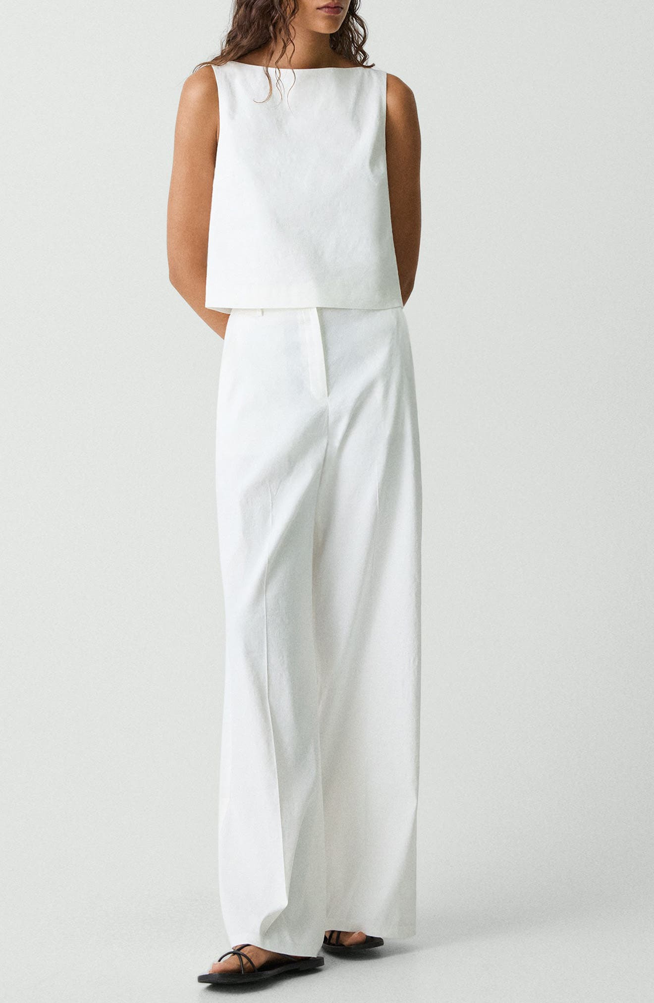 Theory Boat Neck Sleeveless Shell in White at Nordstrom - 6