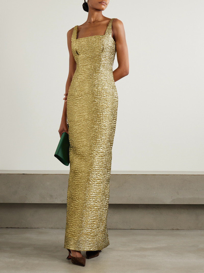 EMILIA WICKSTEAD Micheline Metallic Seersucker Gown outlook