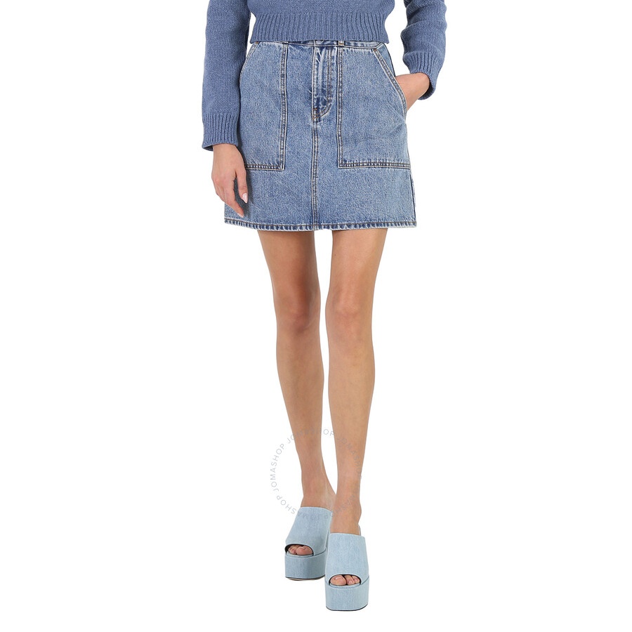 Coach Ladies Blue Cotton Denim Mini Skirt - 3