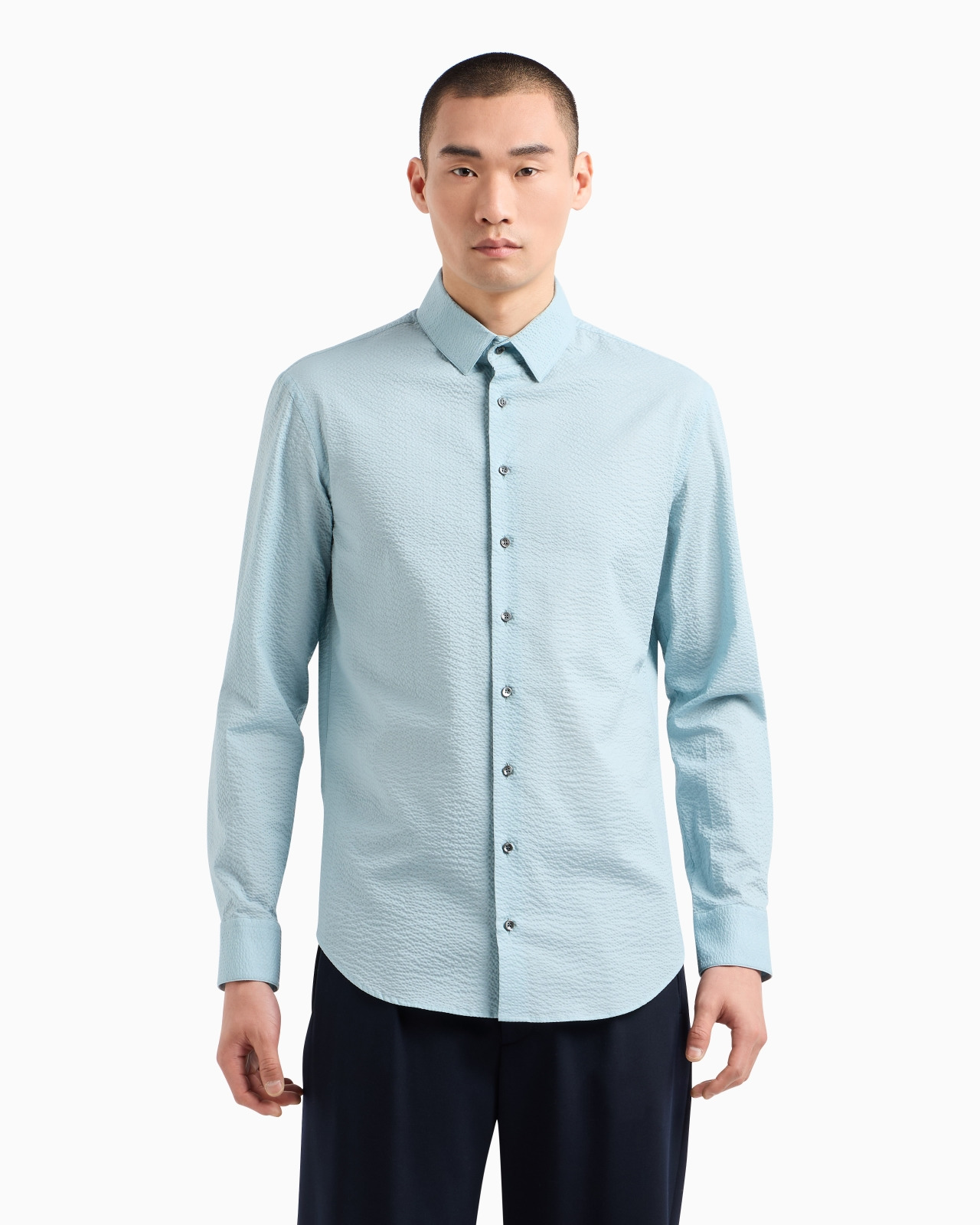 REGULAR-FIT COTTON-SEERSUCKER SHIRT - 4